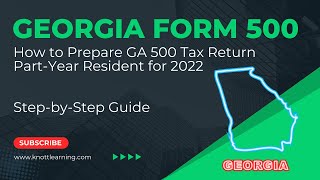 How to file Georgia Form 500 for a PartYear Resident Income Tax Return [upl. by Peper]