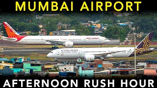 MUMBAI AIRPORT 🇮🇳  Plane Spotting  LANDING amp TAKEOFF  Afternoon RUSH HOUR [upl. by Pyle]