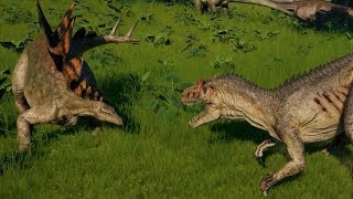 Jurassic World Evolution  Stegosaurus vs Allosaurus 1080p 60FPS [upl. by Blum]