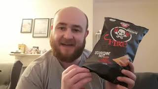 Seabrook Fire Eaters Scorchin Hot Trinidad Scorpion Chilli Crisps  Snack Tube [upl. by Merry604]