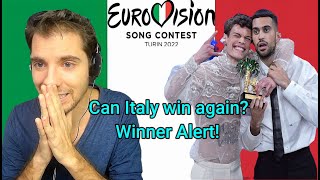 Italy Eurovision 2022 Mahmood amp Blanco Brividi Reaction San Remo Performance english subtitles [upl. by Eveneg]