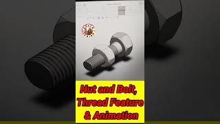 Solidworks Nut and Bolt Thread Feature and Animationdrawing 3d2d trending shortvideo [upl. by Enyrhtac423]