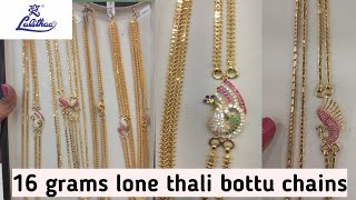 Lalitha jewellers exclusive thali bottu chains collection🥳 16 grams lone chain [upl. by Anilegnave]