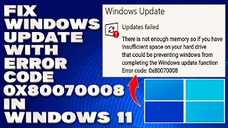 How To Fix Windows Update with Error Code 0x80070008 in Windows 1011 Solution [upl. by Reinhardt80]