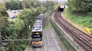 Passing a T4000 a Li 7 to Heizel Station in Brussel on the Bridge [upl. by Mosley775]