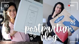 POSTPARTUM VLOG ♡ hauls breastfeedingpumping baby brezza machine  more [upl. by Hsizan]