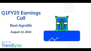 Best Agrolife Earnings Call for Q1FY25 [upl. by Notyalk]