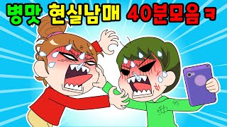 🌈현실남매 흔한남매 병맛 참교육 40분 모음ㅋㅋㅋ 사이다툰참교육영상툰 [upl. by Karia]