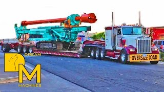 Oversize trucks leaving CONEXPO Las Vegas NONSTOP Heavy Machinery cleanout convention center 9 [upl. by Mond]