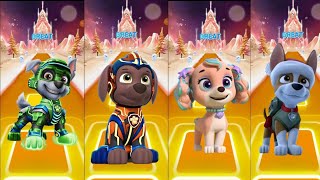 ROCKY 🆚 ZUMA 🆚 SKYE 🆚 TRACKY TILES HOP EMD RUCH GAME 🎮🎯paw pawpetrol cartoon tiles [upl. by Newfeld]