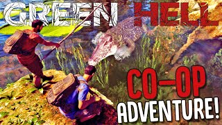 Surviving Deadly Caiman Attacks TOGETHER  Green Hell Multiplayer Coop Gameplay Part 1 [upl. by Yokoyama956]