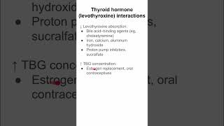 Thyroid hormone levothyroxine interactions [upl. by Glialentn]