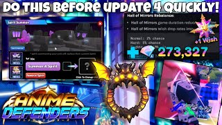 Do This Quickly Before Update 4 In Roblox Anime Defenders [upl. by Amada]