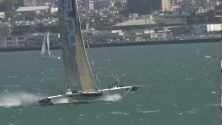 La webcam de Kiki LHydroptère face aux AC72 [upl. by Ahsimik]