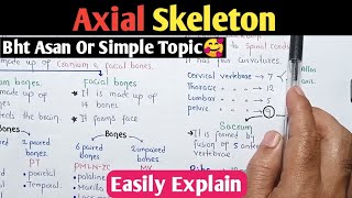 Axial Skeleton  Skull Vertebrae Column amp Ribs  Class 12 Biology [upl. by Sabas]