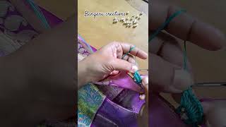 crochet tassel making crochetlove crochetkuchu saree shorts sareekuchuwithbeads tassels video [upl. by Waligore643]