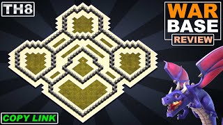 NEW BEST TH8 War Base 2022 COPY LINK  COC Town Hall 8 TH8 Trophy Base  Clash of Clans [upl. by Elrebma]