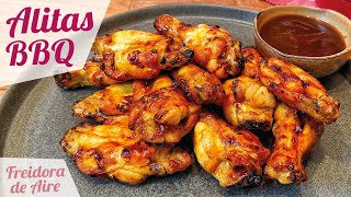 ALITAS DE POLLO BBQ EN FREIDORA DE AIRE 🍗 Alitas en salsa barbacoa [upl. by Obmar167]