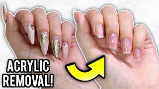 Remove Acrylic Nails At Home Step By Step HowTo Tutorial [upl. by Sira49]