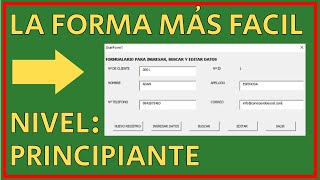 INGRESAR BUSCAR Y EDITAR DATOS DESDE FORMULARIO EN EXCEL VBA [upl. by Ahsiekrats]