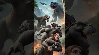 Giant dinosaurs and King Kong fight to protect beautiful girls [upl. by Lacee]