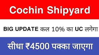 Cochin Shipyard Share Latest News Today  Cochin Shipyard Share Big Order News  Cochin Shipyard [upl. by Leonardo]