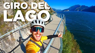 LAGO DI GARDA in BICI giro completo passando sulla pista ciclabile sospesa di Limone sul Garda [upl. by Juxon]