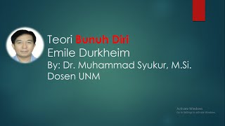 TEORI BUNUH DIRI DARI EMILE DURKHEIM [upl. by Thay]