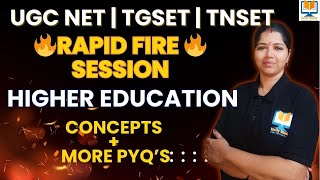 Rapid FIRE SessionHigher EducationTG SETTN SETGSETKSETWB SETKSETMP SETUGC NETSET Paper 1 [upl. by Idnak]