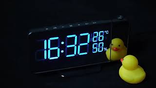 Mirror Projection Digital Alarm Clock⏰ which can project time onto the wall [upl. by Afatsum]