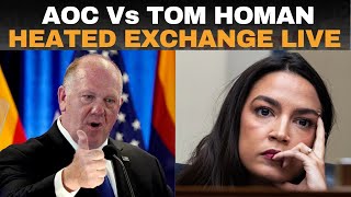 US News Live Heated Exchange Between AOC and Trumps Border Czar Over Border Security  Trump 20 [upl. by Anicul]