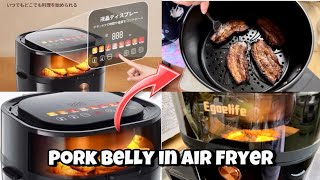 Easy Air Fryer Marinated Pork BellyLiempo Cooking in Japan  Egoelife Air Fryer from Amason [upl. by Rumilly]