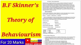 Behaviorism theory of BF Skinner [upl. by Irim]