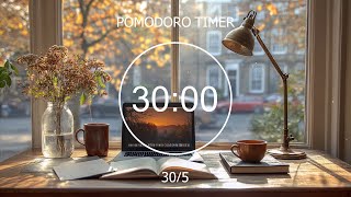 Lofi study beats ★︎ 25 Minute Timer ★︎ Lofi Pomodoro 3005 ★︎ 5 x 30 min [upl. by Kalb]