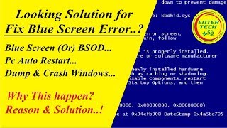 How to Fix Blue Screen Problem in Windows 710  Fix Auto Restart Problem  Entertech Tamil [upl. by Engdahl320]