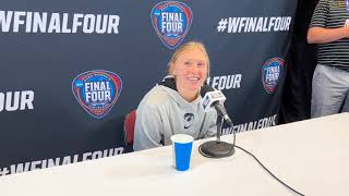 Sydney Affolter interview before Iowa womens basketball faces South Carolina in championship game [upl. by Anerehs392]