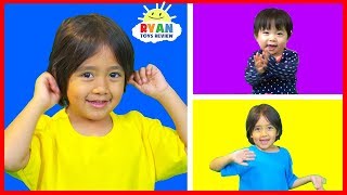 Body Parts Exercise Songs for Children with Ryan ToysReview [upl. by Ykcir]