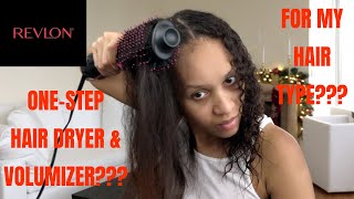 REVLON One Step Hair Dryer and VOLUMIZER  For My Hair Type 3c [upl. by Selie309]