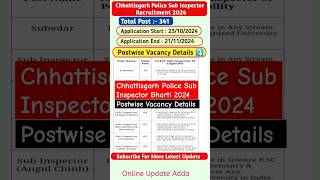 Chhattisgarh Police Bharti 2024  Cgpsc Sub Inspector Recruitment 2024  shortsfeed [upl. by Saltzman]