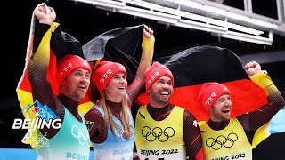 Germany completes luge gold medal SWEEP with team relay win  Winter Olympics 2022  NBC SPorts [upl. by Coster164]