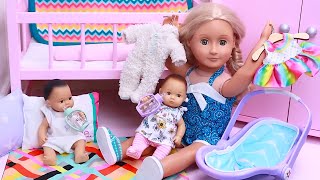 Play Dolls compilation of family morning routines with twins [upl. by Russon]