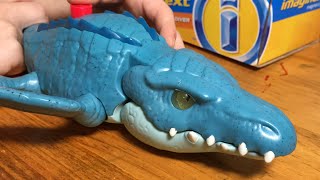 IMAGINEXT JURASSIC WORLD  Mosasaurus amp Diver  UNBOXING REVIEW  Fisher Price  TOY VIDEO 2018 [upl. by Raymund]