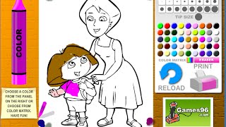 Dora The Explorer Coloring Games  Dora And Mom Coloring Games [upl. by Eilra613]