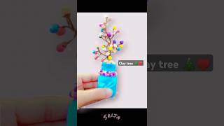 Diy clay tree🎄♥️claycraft tahminaf1idiycrafts shorts [upl. by Bundy733]