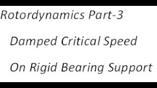 Rotordynamics Part 3 Damped Critical Speed on rigid bearing support [upl. by Tterrag]