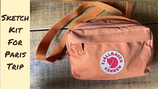 Fjallraven Kanken Hip Pack Travel Sketch Kit ft ‘Letsgosketching’ Companion [upl. by Llovera]