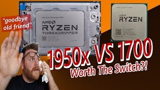 AMD Threadripper 1950x VS Ryzen 7 1700 [upl. by Nagirrek203]