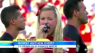 11YearOld Singer Explains Worst National Anthem Rendition [upl. by Silver341]