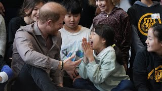 Prince Harry meets with children in Vancouver to promote the Invictus Games [upl. by Ttoille]