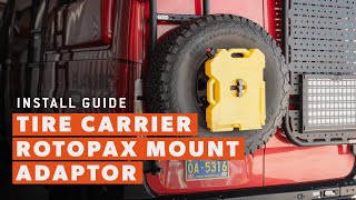 Tire Carrier Rotopax Adaptor Mount Installation Guide  Flatline Van Co [upl. by Nerrag]